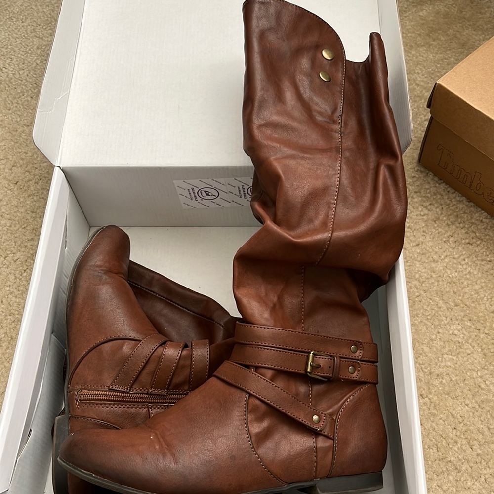 Brown long boots
